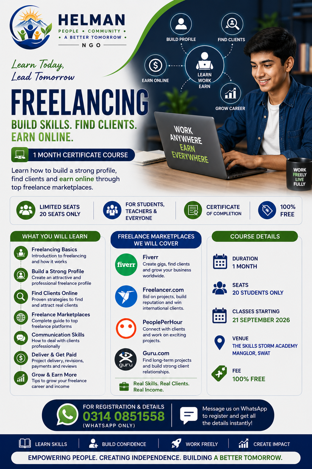 Freelancing course flyer