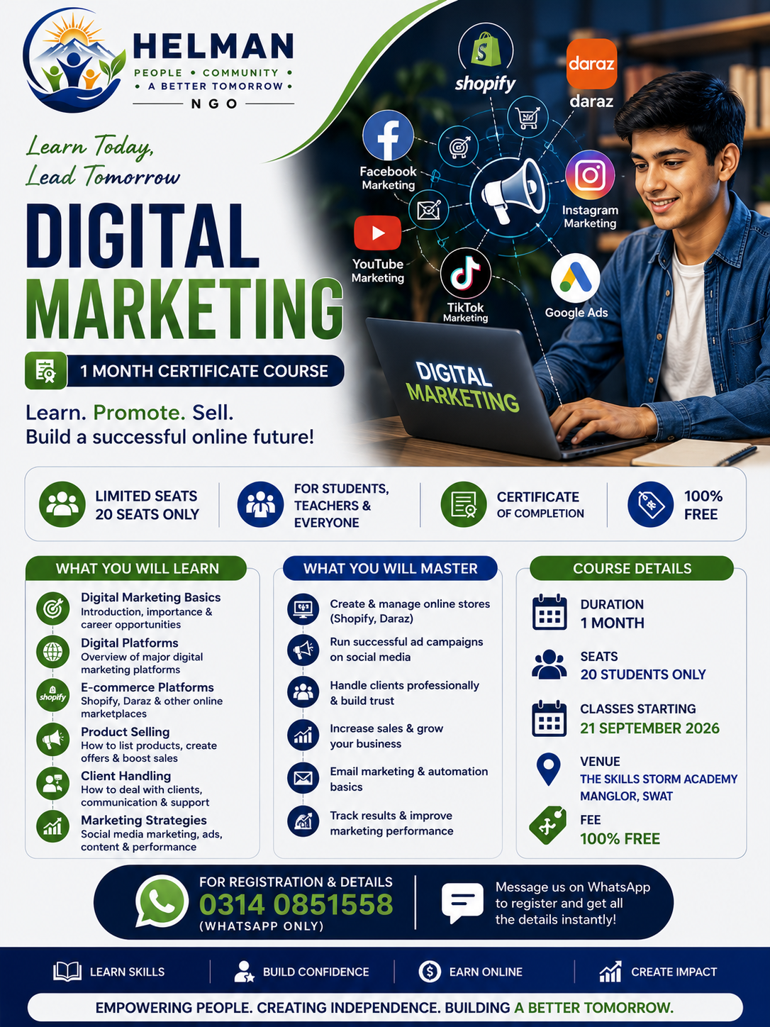 Digital Marketing course flyer