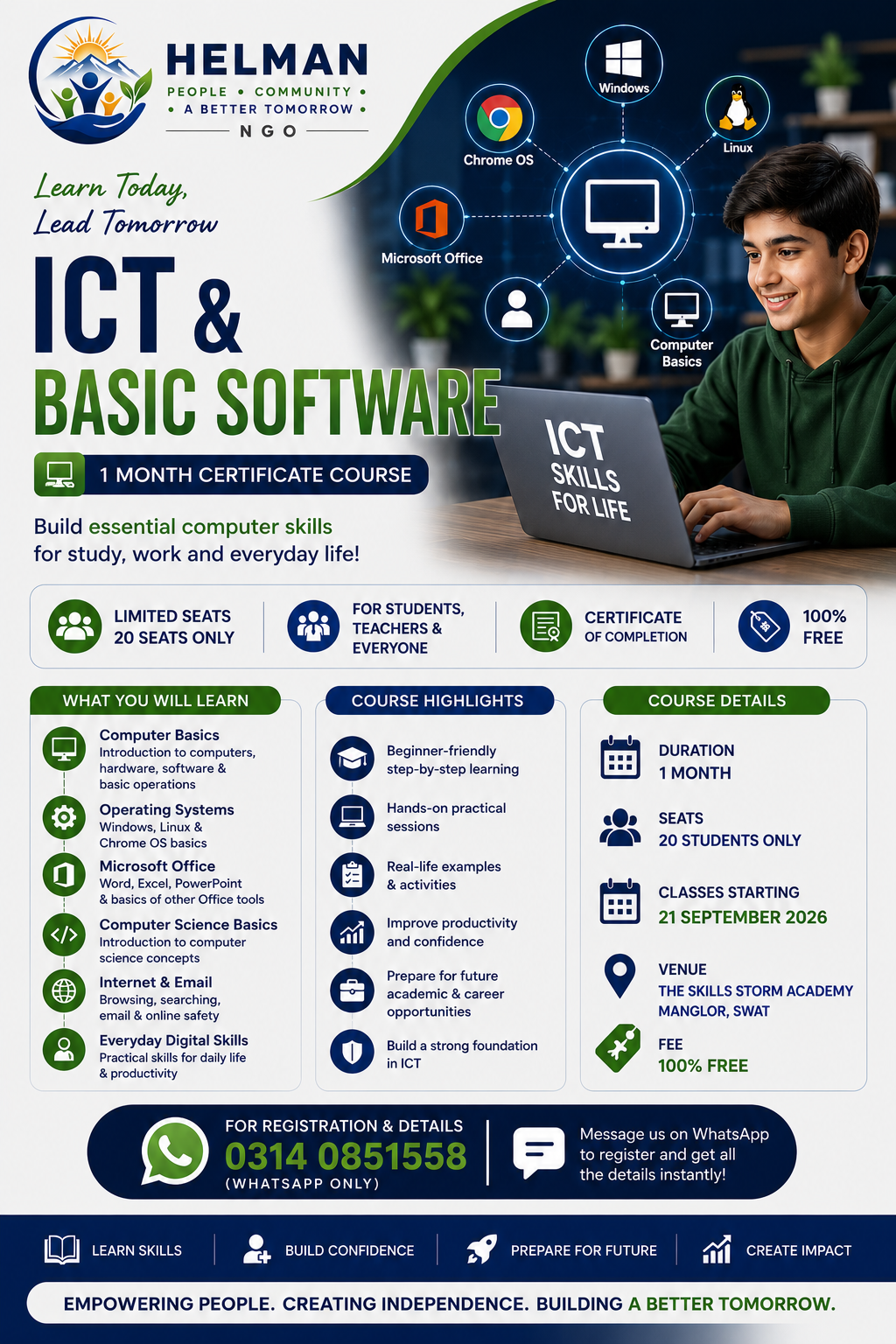 ICT & Basic Software course flyer